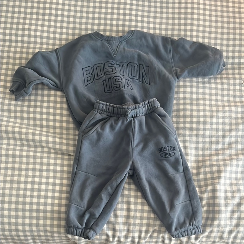Zara Kids Toddler Sweatsuit Set Blue